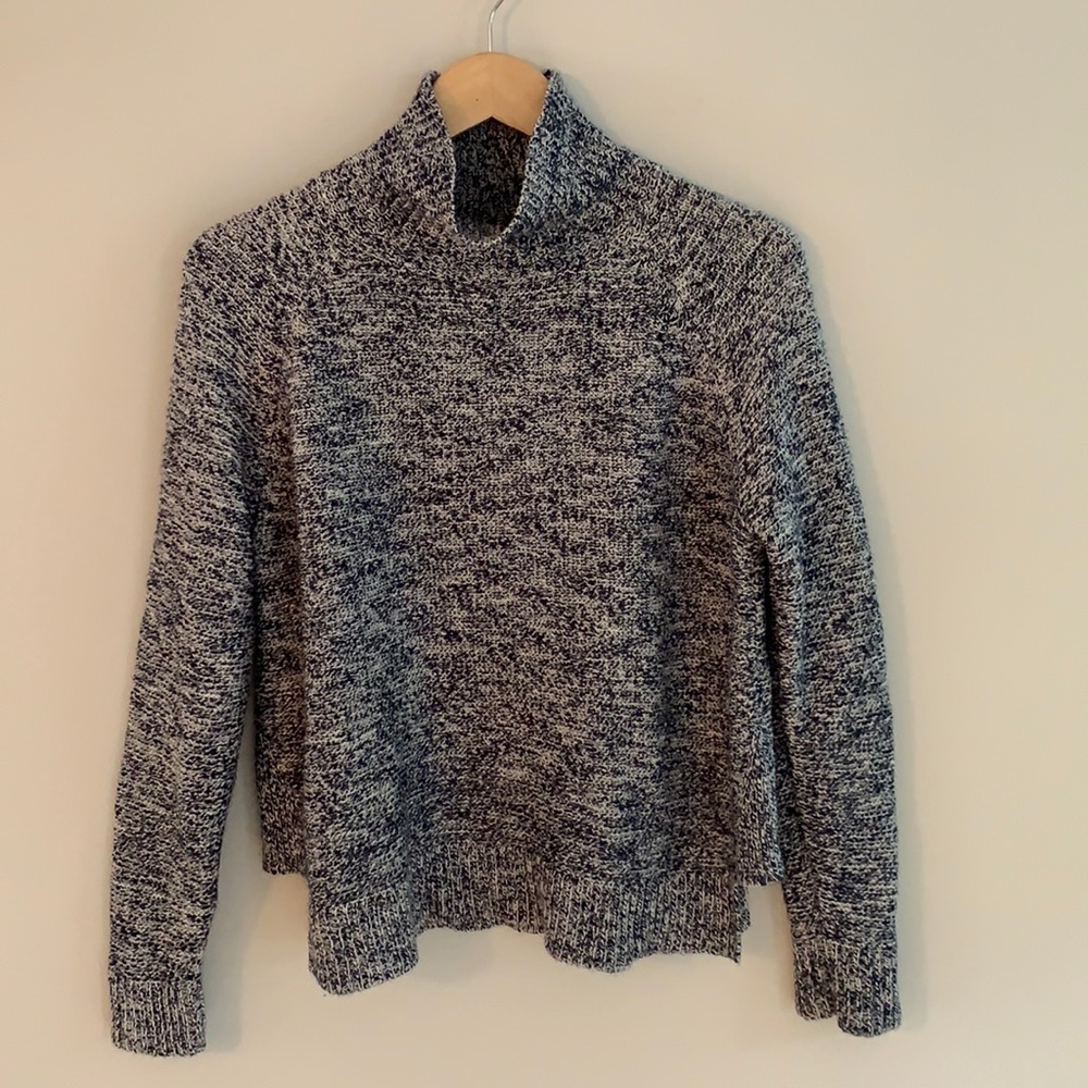 Madewell Mock Turtleneck Relaxed Fit Marled Knit Sweater Style GO443